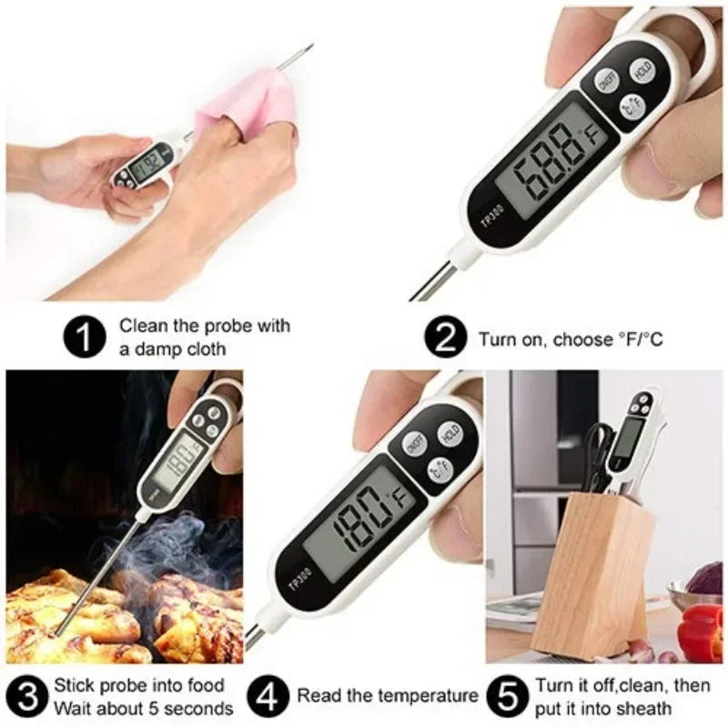Food Thermometer TP300 Digital Kitchen Water Oil Thermometer for Meat Cooking Food Probe BBQ Electronic Oven Kitchen Tools Beauty World Shop