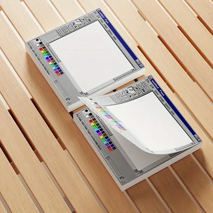Vintage Computer Drawing Sticky Notes 50 Sheets - Ideal for Artists & Office Use,Durable Adhesive Notes, Sticky Notes for Office Beauty World Shop