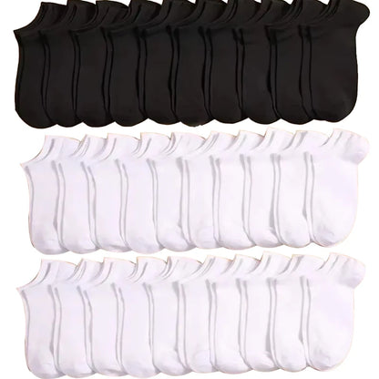 5/10 /20/30 Pairs Unisex Casual Plain Color Boat Socks Thin Breathable Comfy Anti Odor Sweat-absorbing Ankle Socks For Men Women Beauty World Shop