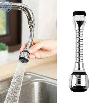 Kitchen Stainless Steel Faucet Sprinkler Water-saving Device Lengthening Rotating Splash Proof Sprinkler Spray Extender Bubbler Beauty World Shop