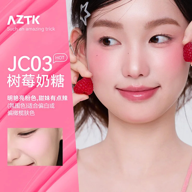 AZTK JC04 Water To Powder Liquid Blush Soft Matte Natural Flush Brightening Cheek Tint Lightweight Blendable Waterproof Makeup Beauty World Shop