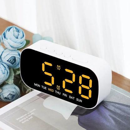 Digital Alarm Clock USB Powered Temperature Date Week Dual Alarm Night Mode Snooze Clock 5 Levels of Brightness 12/24H LED Clock Beauty World Shop