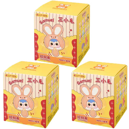 Samuel Mini Wealth Rabbit Blind Box Series Plush Toys Kawaii Backpack Doll Pendant Desktop Ornament Mystery Box Peripheral Gifts Beauty World Shop