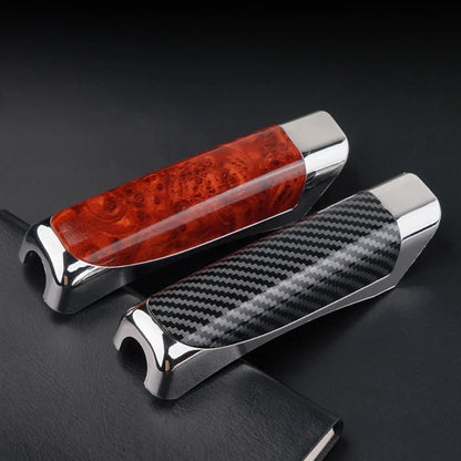 Universal Car Handbrake Grip Protect Cover Styling Wooden Carbon Fiber Decor High Quality ABS Smooth SUV Interior Accessory Beauty World Shop