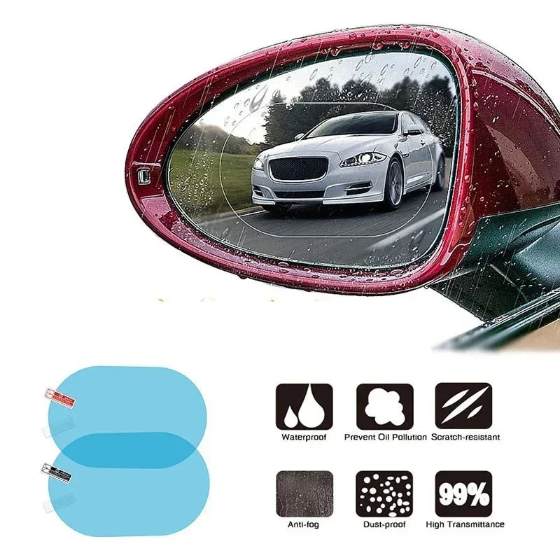 Car Rearview Mirror Protective Film Anti Fog Membrane Anti-Glare Waterproof Rainproof Car Sticker Clear Film Beauty World Shop