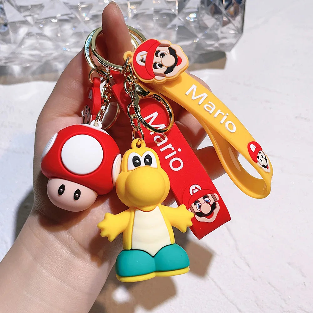 19 Styles Anime Keychain Mario Bros Luigi Toad Bowser Action Figure Model PVC Cartoon Bag Doll Pendant Toys Gift Beauty World Shop