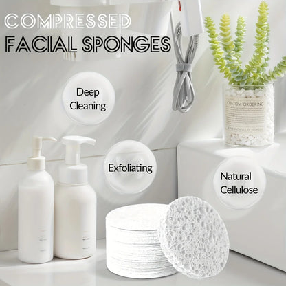 30/60 pieces of natural beauty care sponges, free of alcohol and fragrances, for facial cleansing and exfoliation sheets Beauty World Shop