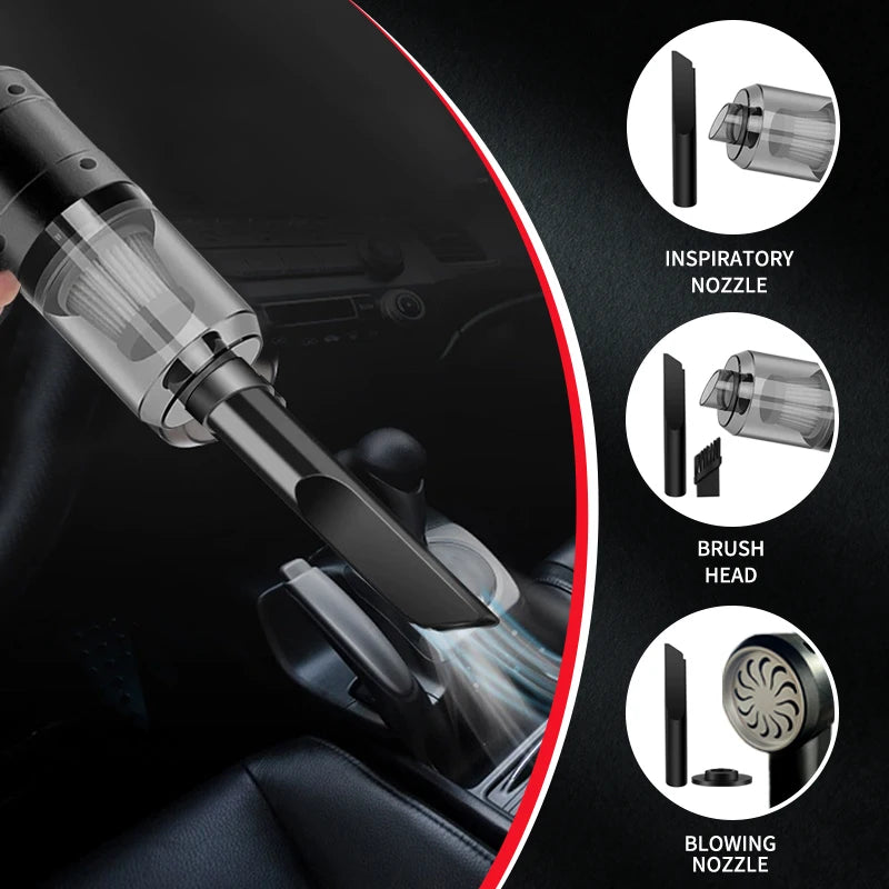 Handheld Car Vacuum Cleaner, 15000PA Portable Cordless, Dual use of blowing and suctionMulti-Nozzles, for Car, Home, Pet, Office Beauty World Shop