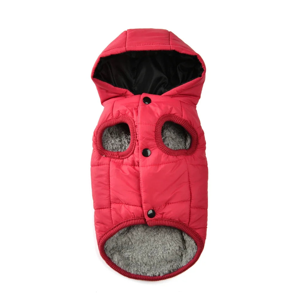 Dog Hooded Winter Jacket Soft Warm Fleece Velvet Puppy Vest Coat  Pet Dog Hat Clothes Cold Proof Winter Padded Yorkies Costume