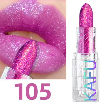 Multi-color Glitter Lipstick Beauty Girl Diamond Waterproof Lip Tint Long Lasting Shimmer Lip Makeup Red Rose Pearlescent  Lip Beauty Trend Shop