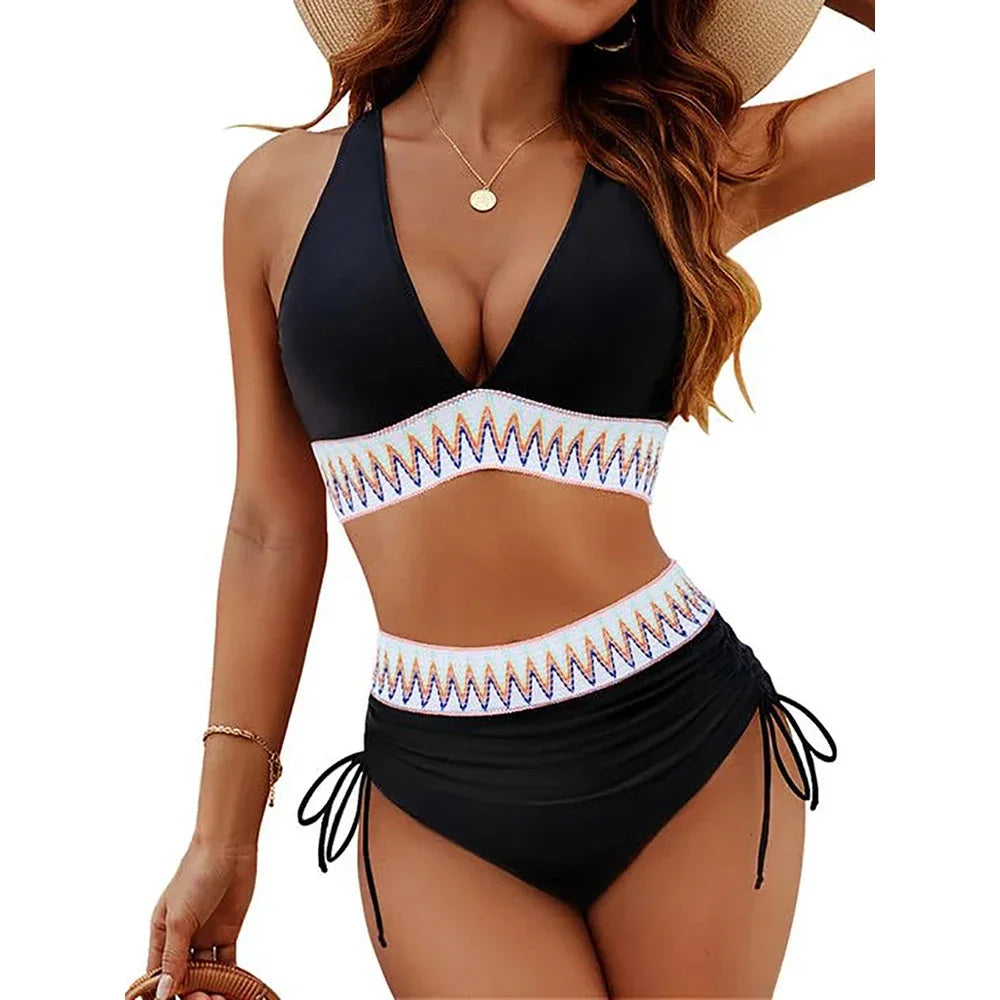Sexy Deep V One Piece Women Swimsuit Woman 2025 Swimwear Female Bathing Suit Swimming for Monokini Beach Wear Block Drawstring Beauty World Shop