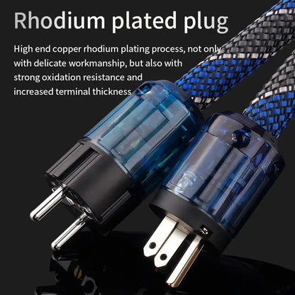 YYAUDIO Power Cable HiFi OCC Audio Cable EU/US Vseries Connecter Amplificateur, Filtre 1m 1.5m Beauty World Shop