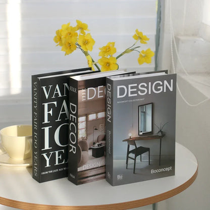 3Pcs Foldable Fashion Fake Books Living Room Decoration Designer Books Coffee Table Ornaments Club Hotel Room Villa Prop Books Beauty World Shop