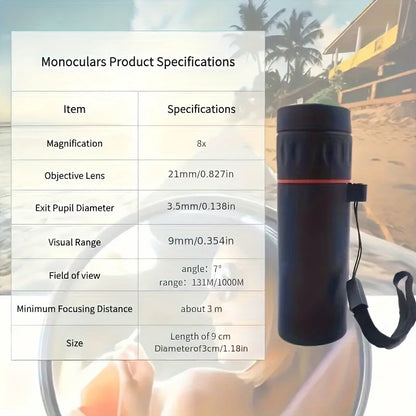 2025 2000X25 HD Monocular Telescope, Compact Portable for Travel, Hiking, Fishing, Camping, Stargazing, Concerts & Bird Watching Beauty World Shop