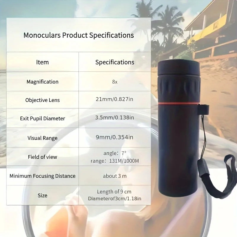 2025 2000X25 HD Monocular Telescope, Compact Portable for Travel, Hiking, Fishing, Camping, Stargazing, Concerts & Bird Watching Beauty World Shop