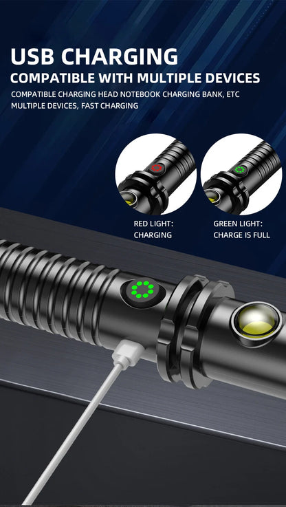 Wolf Tooth Lamp Rod Strong Light Charging Outdoor Super Bright Multi Functional Vehicle Retractable Self Defense Window Patrol Beauty World Shop