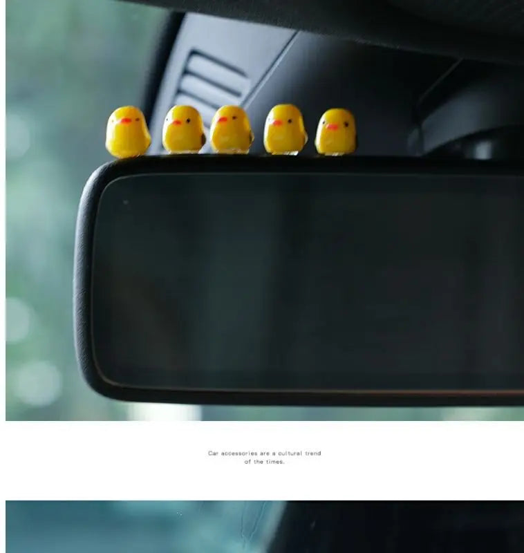 5Pcs Cute Mini Ducks Car Interior Decoration Auto Rearview Mirror Dashboard Ornaments For Woman Man Gift Car Accessories Beauty World Shop