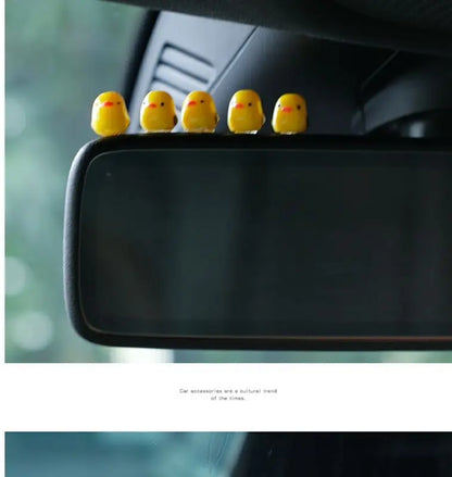 5Pcs Cute Mini Ducks Car Interior Decoration Auto Rearview Mirror Dashboard Ornaments For Woman Man Gift Car Accessories Beauty World Shop