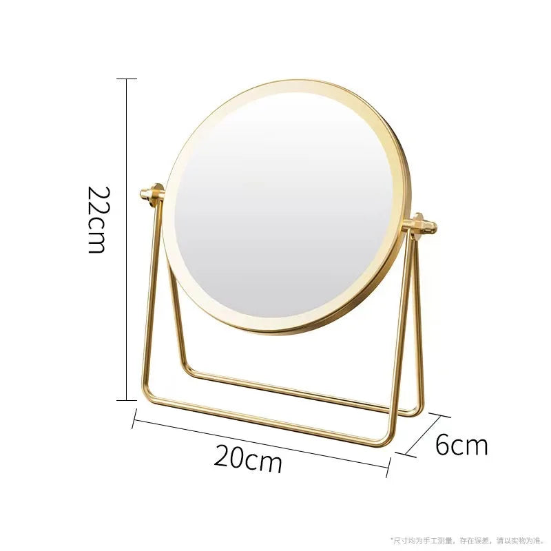 360 Degrees Rotate Iron Desktop Mirror Texture Ladies Makeup Mirror Creative Iron Mirror Strong Sense Of Style Beauty World Shop