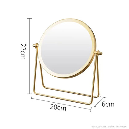 360 Degrees Rotate Iron Desktop Mirror Texture Ladies Makeup Mirror Creative Iron Mirror Strong Sense Of Style Beauty World Shop