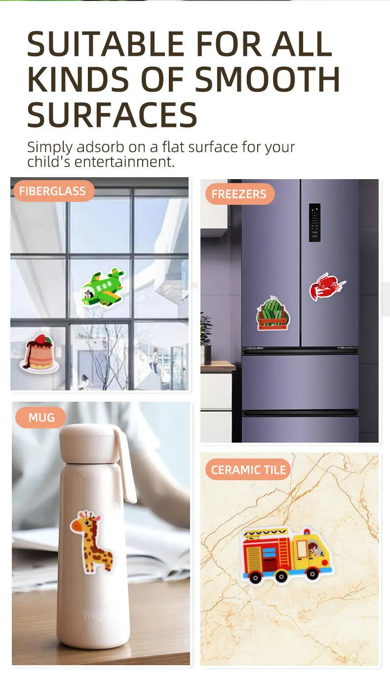 1 Book Jelly Sticker Book Quiet Book DIY Fun for Children's Scene Stickers Repeatedly Paste Puzzle Sticker Book Beauty World Shop