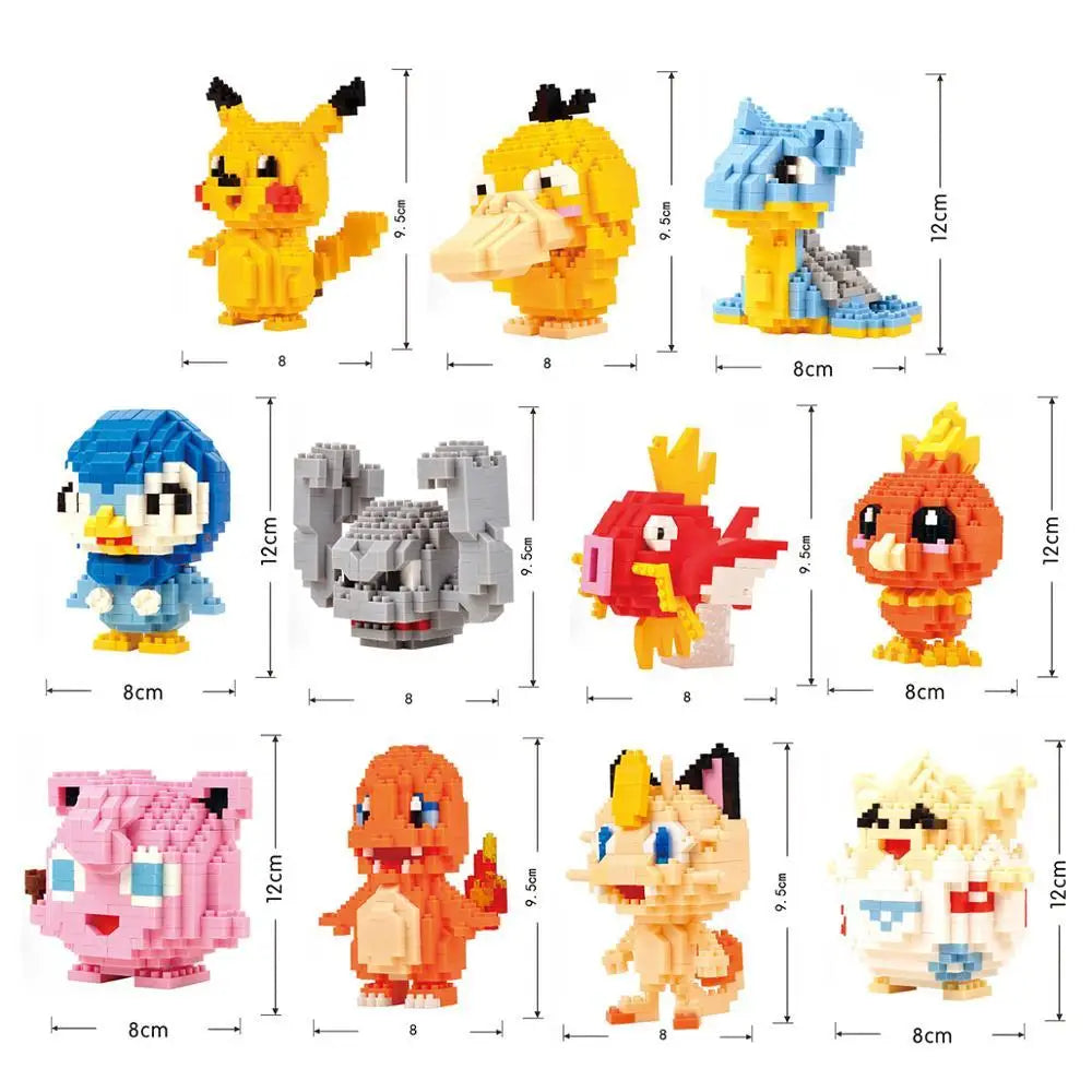 75 Style Building Blocks Assembly Anime Picachu Charizard Doll Blastoise Bulbasaur Gengar Bricks Figures Toy for Kid Gift Beauty World Shop