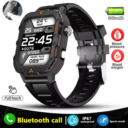 New Military GPS Smart Watch Men Flashlight Compass Waterproof Outdoor Sports Tracker Bluetooth Calls Smartwatch For Android IOS