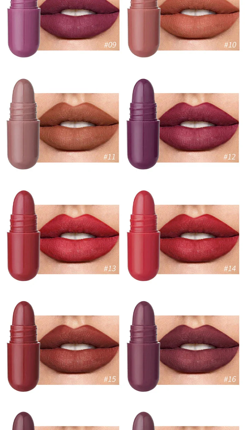 MAGIC CASA 18-Color Capsule Lipstick Set - Mini Matte, Long-lasting, Waterproof, Non-transfer，Soft matte finish Beauty Trend Shop