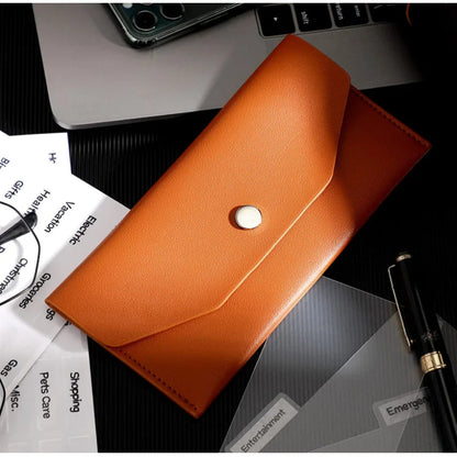 Ultra-thin Cash Envelope Wallet Wear-resistant PU Leather Money Binder Organizer Waterproof Pouch Name Card Holder Male Female Beauty World Shop