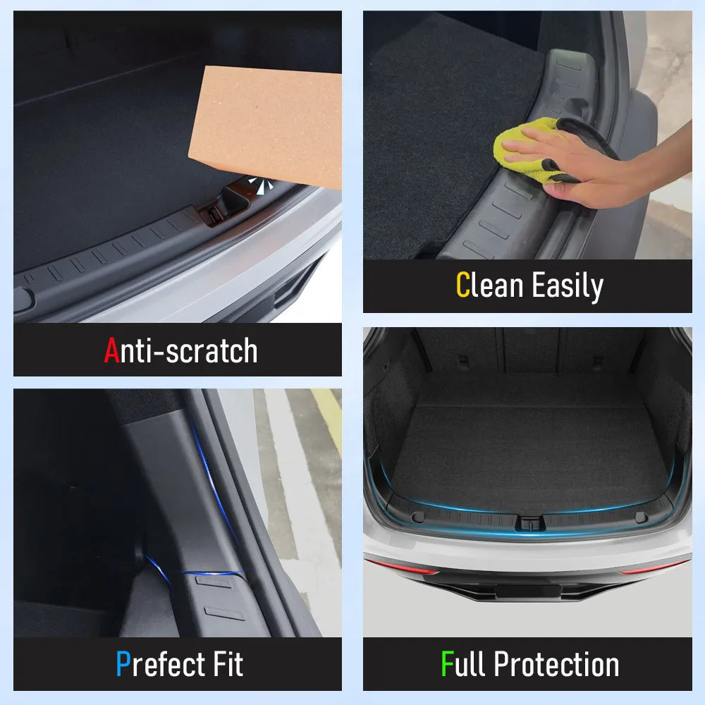 Rear Trunk Bumper Protector Guard For Tesla Model Y Juniper Launch Accessories 2025 2024 Trunk Threshold Sill Cover Mat Plate Beauty World Shop