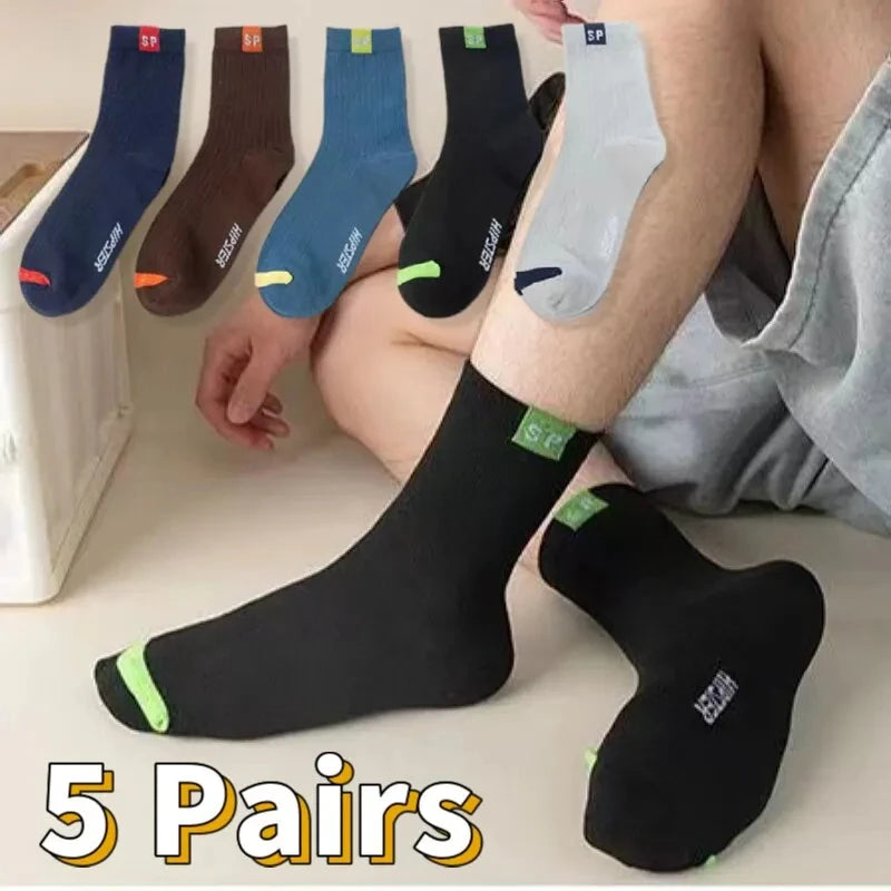 10/5/3pairs Breathable Con Sports Stockings Men Bamboo Fiber Autumn and Winter Men Socks Sweat Absorption Deodorant Business Sox Beauty World Shop