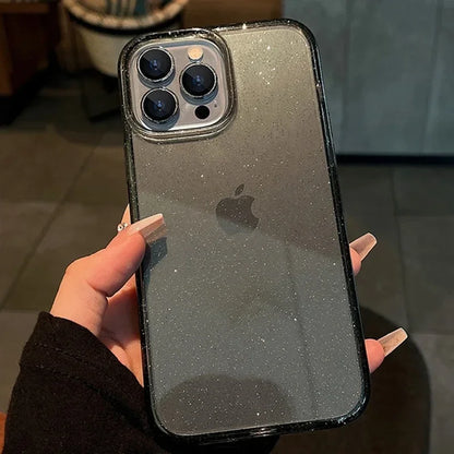 New Luxury Bling Glitter Clear Case For iPhone 16 15 14 13 12 11 Pro Max Mini X XR XS Shockproof TPU Transparent Soft Cover Beauty World Shop
