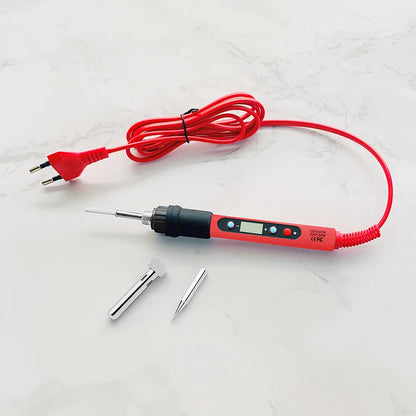 80W Soldering iron kit adjustable temperature LCD solder welding tools Ceramic heater soldering tips Tweezers soldering wire Beauty World Shop