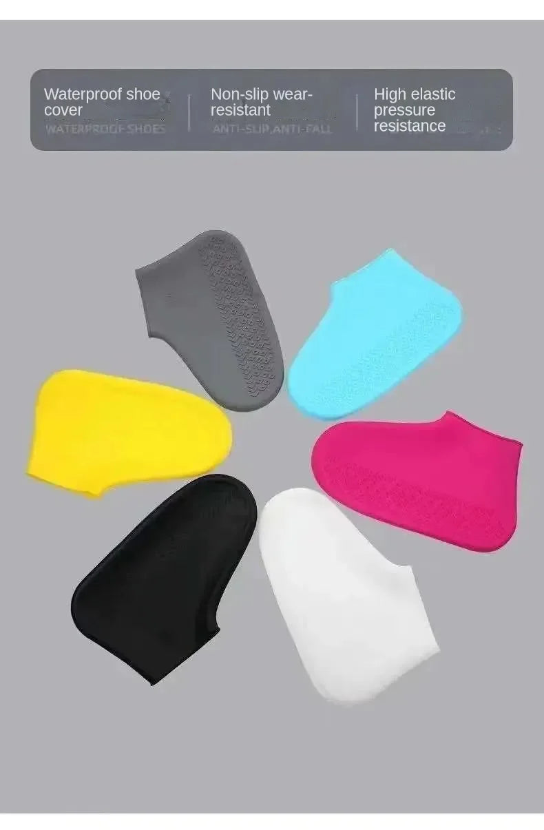 1 Pair Silicone WaterProof Shoe Covers Lip-resistant Rubber Rain Boot Rain Gear Overshoes Accessories for Outdoor Rainy Day Beauty World Shop