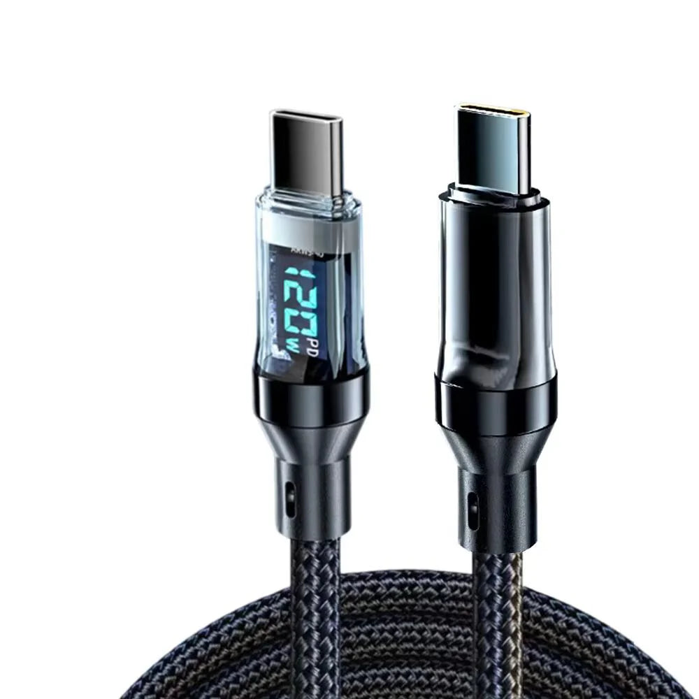 NNBILI 120W A-C and C-C Phone Super Fast Charging Cable with LED display screen, not compatible Xiaomi iPhone、 Samsung Beauty World Shop