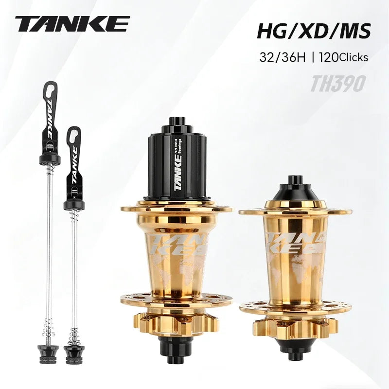 TANKE 120 Click Hub 6 Bearing Mountain Bike MTB Hub Front Rear 32 36 Holes QR Thru-axle Exchange Disc Brake Bicycle Hubs HG MS Beauty World Shop