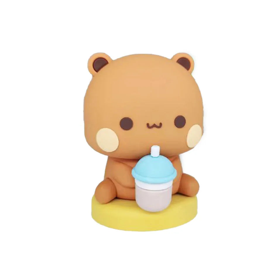 Cute Kawaii Bubu Dudu Panda Bear Figure Cartoon Exciting Bear Miniatures Collectible Animal Toy Doll Ornament Home Derocation Beauty World Shop