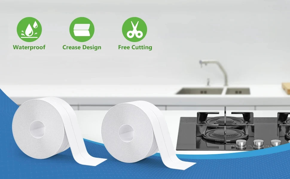 PVC tape Waterproof wall glue sink edge seal mildew resistant caulking strip Kitchen bathroom shower tub Beauty World Shop