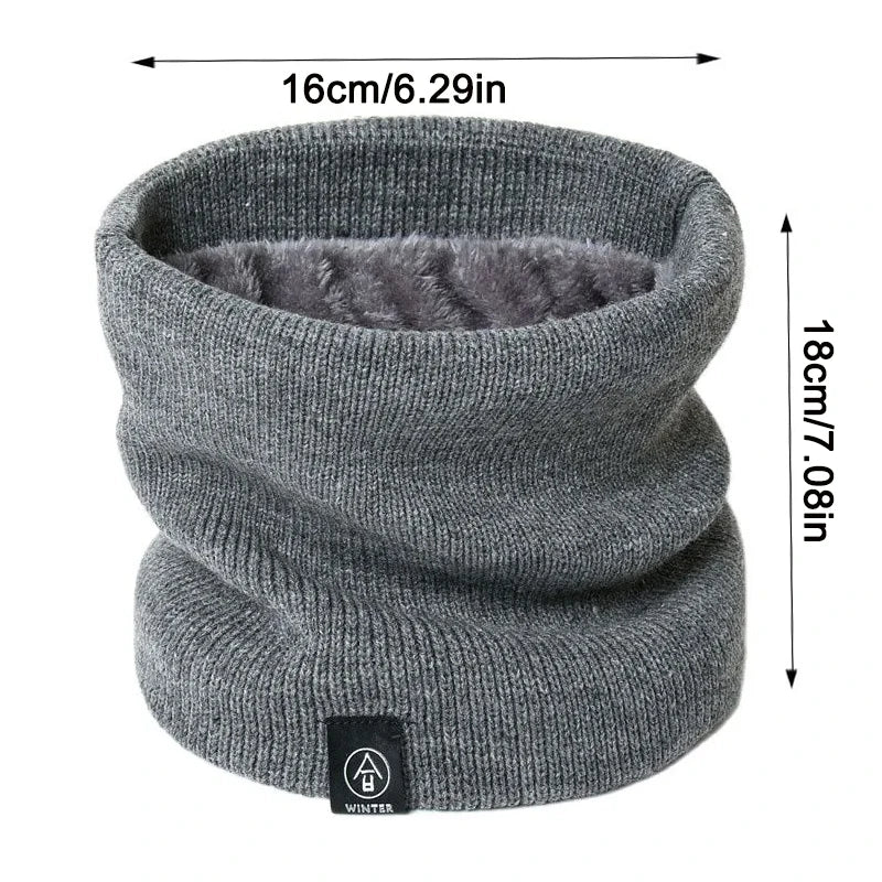 Winter Knitted Scarf Warm Cashmere Like Unisex Neck Warmer for Women Men Solid Color Snood Ring Scarf Fashion Thick Scarf Beauty Fashion