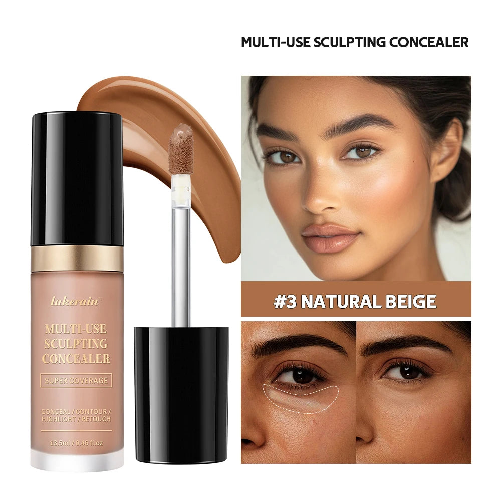 Long-lasting Coverage Concealer Matte Foundation Multi-Use Cream Oil Free Highlight and Retouch Face Makeup Products for Women Beauty World Shop