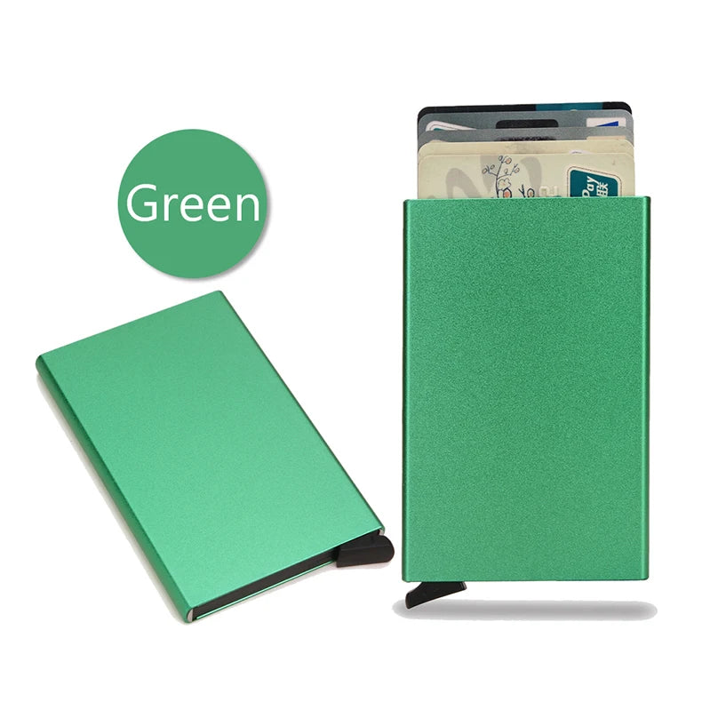 Rfid Smart Wallet Card Holder Metal Thin Slim Men Women Wallets Pop Up Minimalist Wallet Small Black Purse Vallet Walets for Men Beauty World Shop