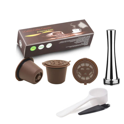 Reusable Coffee Capsule for Nespresso Machine with Stainless Filter Mesh Icafelas Refill Espresso Pod Kitchen Tamper Accessories Beauty World Shop