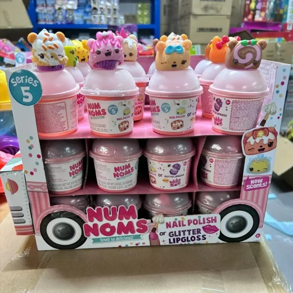 NumNoms Nail Polish Glitter Lipgloss Scented Light-up Num Nom Toy Collection Cute Animal Dolls Fun Play House Kids Birthday Gift Beauty World Shop