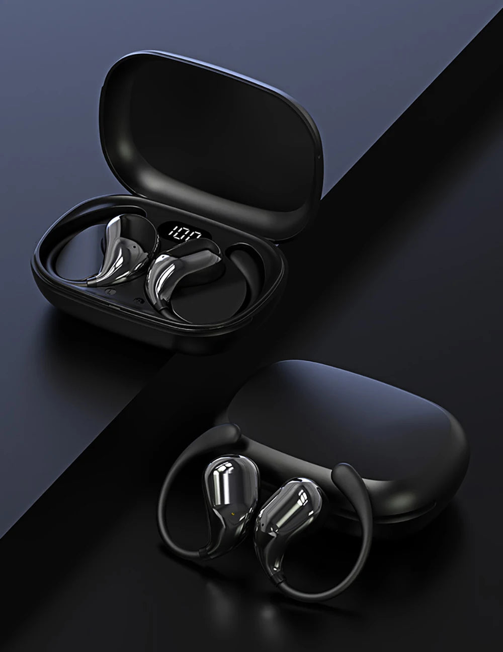 Bluetooth 5.4 Ear Hook Headphones TWS Wireless Earphones HiFi Stereo Waterproof Headsets LED Display Long Standby Touch Earbuds Beauty World Shop