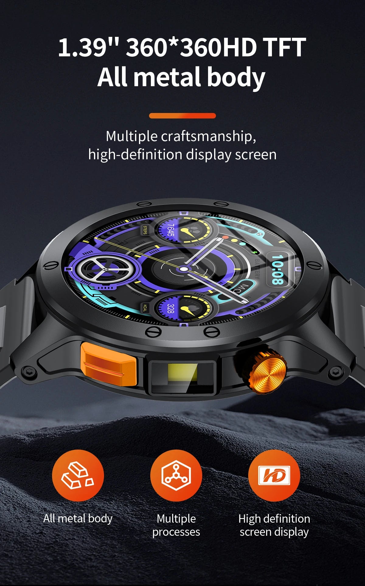 LIGE Fashion Smart Watch Men Voice Assistant Bluetooth Call Heart Rate Monitoring IP68 Waterproof LED Flashlight Men SmartWatch