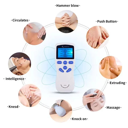 8 Modes EMS Dual Channel Massager Tens Machine Body Massage Full Body Muscle Massager with Accessories Beauty World Shop
