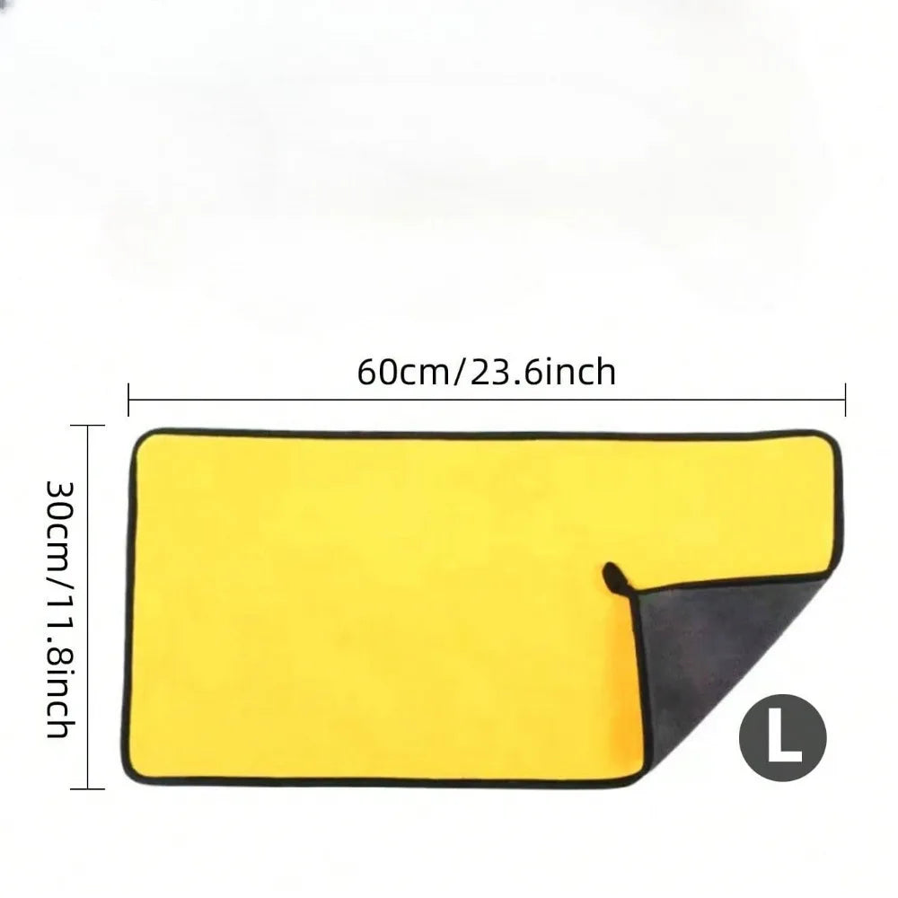 1/2/3/6/10pcs 30X60cm Microfiber Car Cleaning Towels Soft Quick Drying for Windows Mirrors Wiping Rags Double Layer Wash Cloth Beauty World Shop