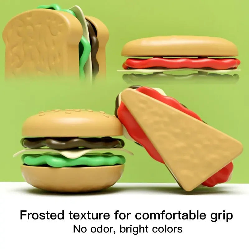 9 PCS Set Detachable Plastic Snack Hamburger Pretend Toy Kids Kitchen Play House Food Toy Beauty World Shop