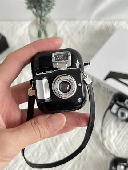 Camera Earphone Case with Strap for Apple Airpods 3 2 1 Pro 3 Pro2 Soft Silicone Headphone Cover for Air Pods 4 2024 Generation