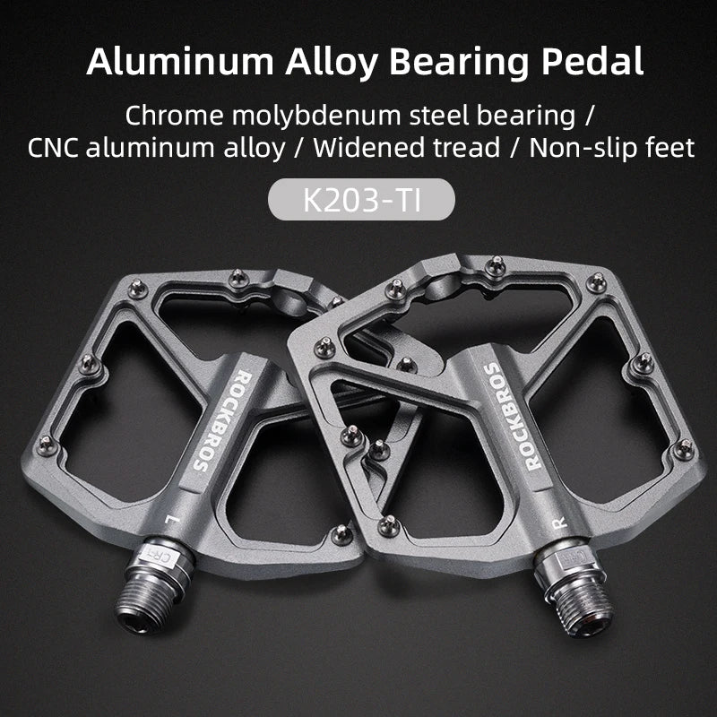 ROCKBROS MTB Cycling Ultralight Pedal Bike Bicycle Sealed DU Bearing Pedals Aluminum Alloy CRMO Non-slip Cleat Bike Part Pedals Beauty World Shop